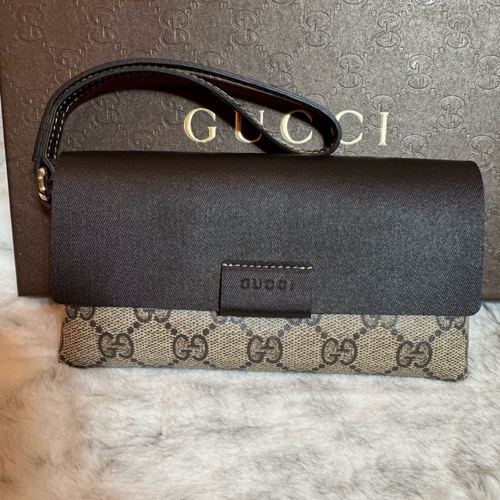 Gucci GG Supreme Canvas Clutch – Brown | Unisex | Excellent Condition P0298 - Picture 3 of 12